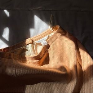 Oscar De La Renta Orange Gingham Skirt